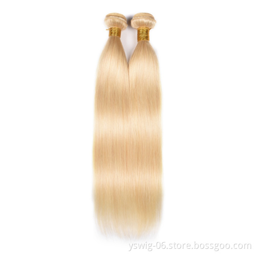 XCCOCO Full Cuticle Wholesale Grade 10A Peruvian Human Hair, 100% Thick Bottom 613# Blonde Straight Virgin Peruvian Hair